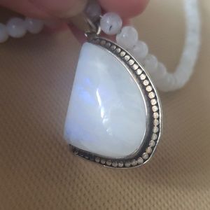 Sterling Silver White Labradorite Necklace